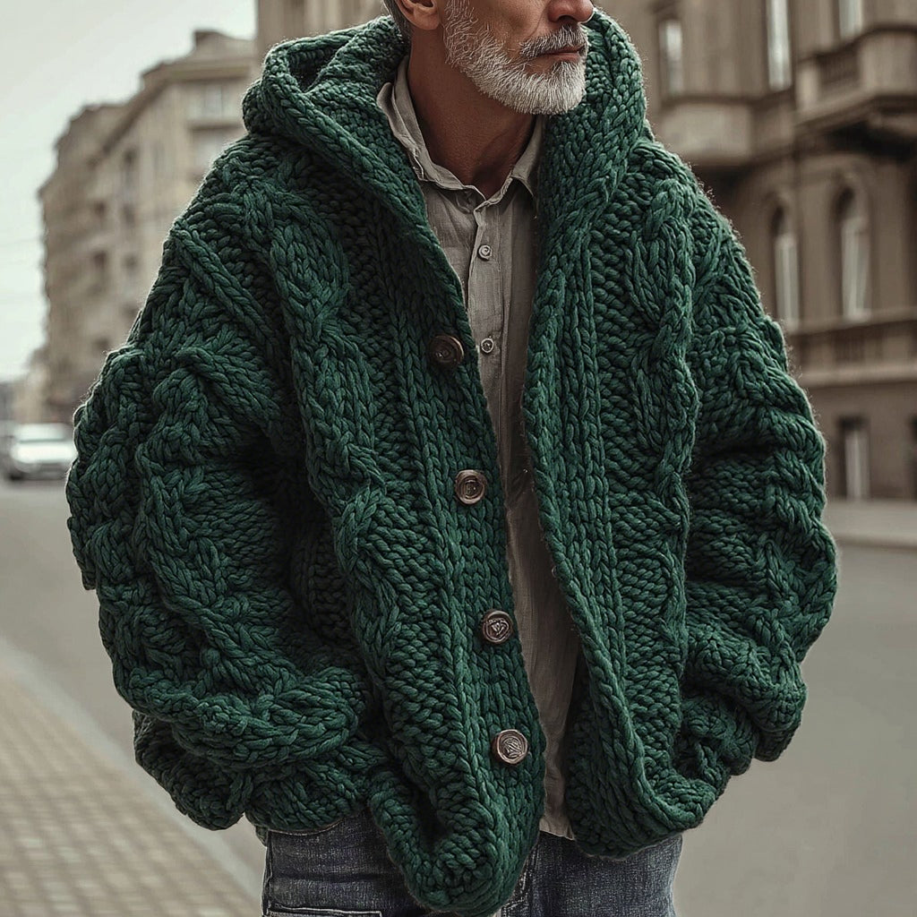 Men's Vintage Fairman Isle Jacquard Button Cardigan Sweater artswardrobe