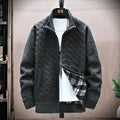 Men's Stand Collar Stitched Plush Cardigan elevenforest