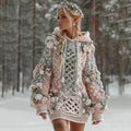 Women's Floral Celtic Knot Midi Sweater Dress artswardrobe