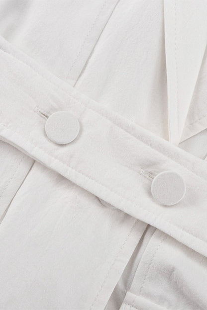Bandage Pocket Buttons Turn-back Collar Blouses(4 Colors)