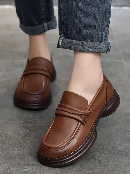 Round-toe Color Square-toe Shoes