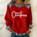 Comstylish Women's Christmas Faith Print Crew Neck Casual Sweatshirt