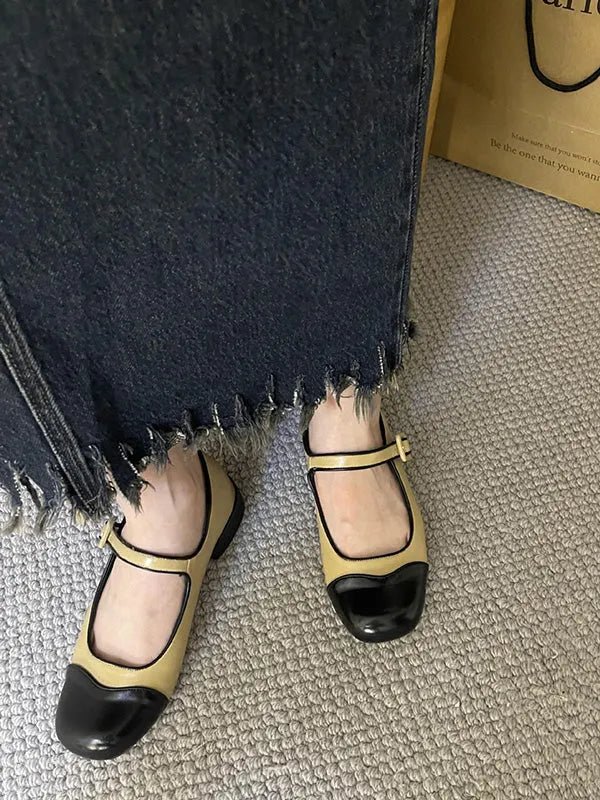 Round Cut Round-toe Split-joint Mary Janes