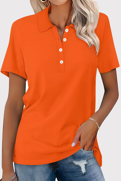 Simplicity Buckle Turndown Collar T-shirts