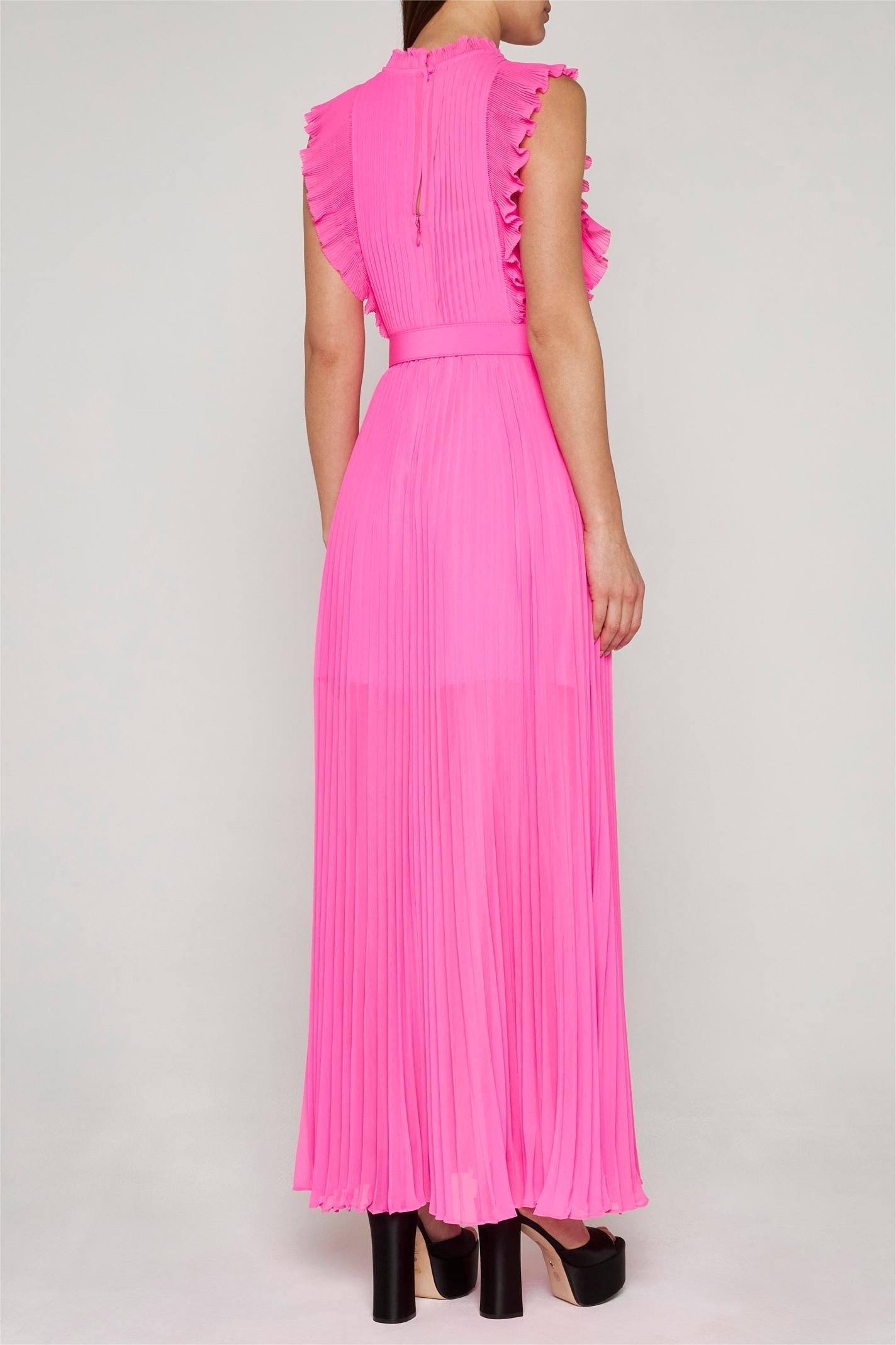 Strapless Ruched Maxi Dress With Belt
