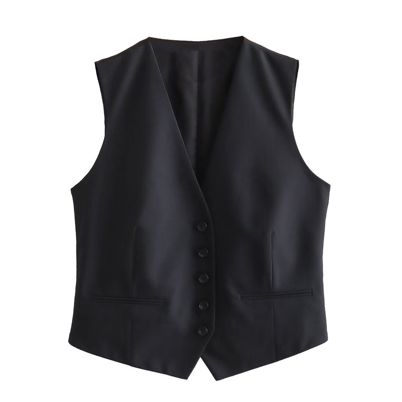 Fall Street Short Vest Pants Suit – Autumn Outfit for Fashionable