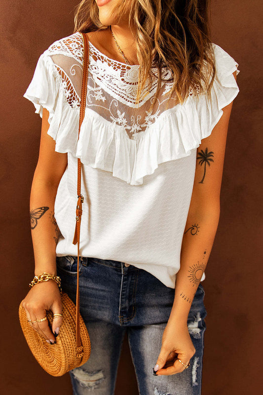 Flounce O Neck T-shirts(8 Colors)