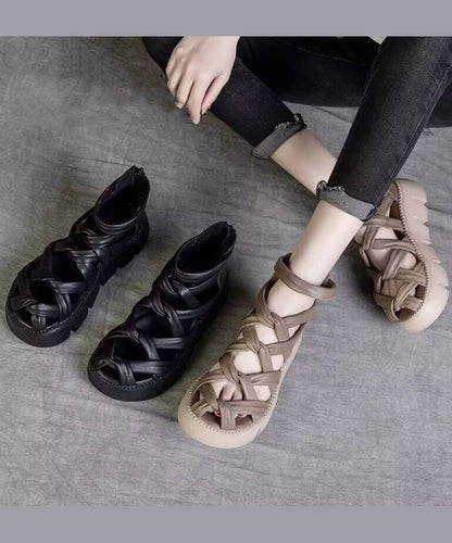 Summer New Black Hollow Out Roman Sandals Ap1043