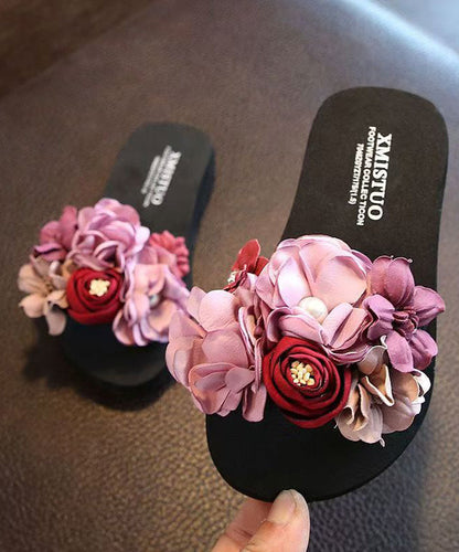 Pink Splicing Slide Sandals Peep Toe Ag1003