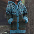 Vintage Fairman Island Knitted Jacquard Hooded Sweater Cardigan elevenforest