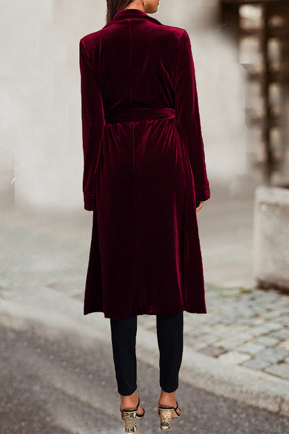 British Style Pocket Turn-back Collar Outerwear