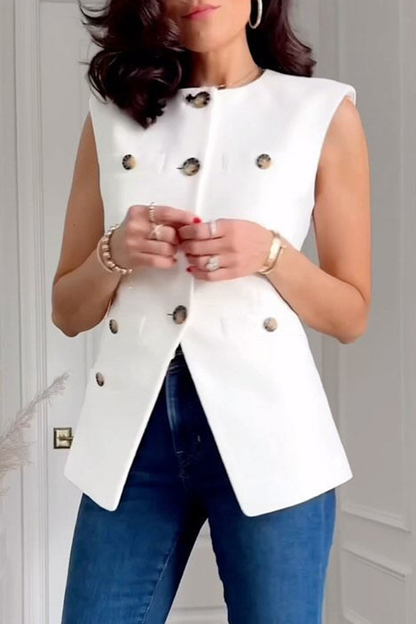 Daily Buttons Slit O Neck Waistcoats