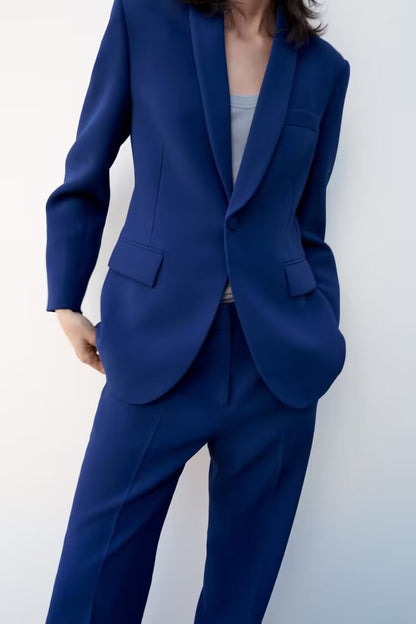 Spring Collar Suit High Waist Loose Pants Suit