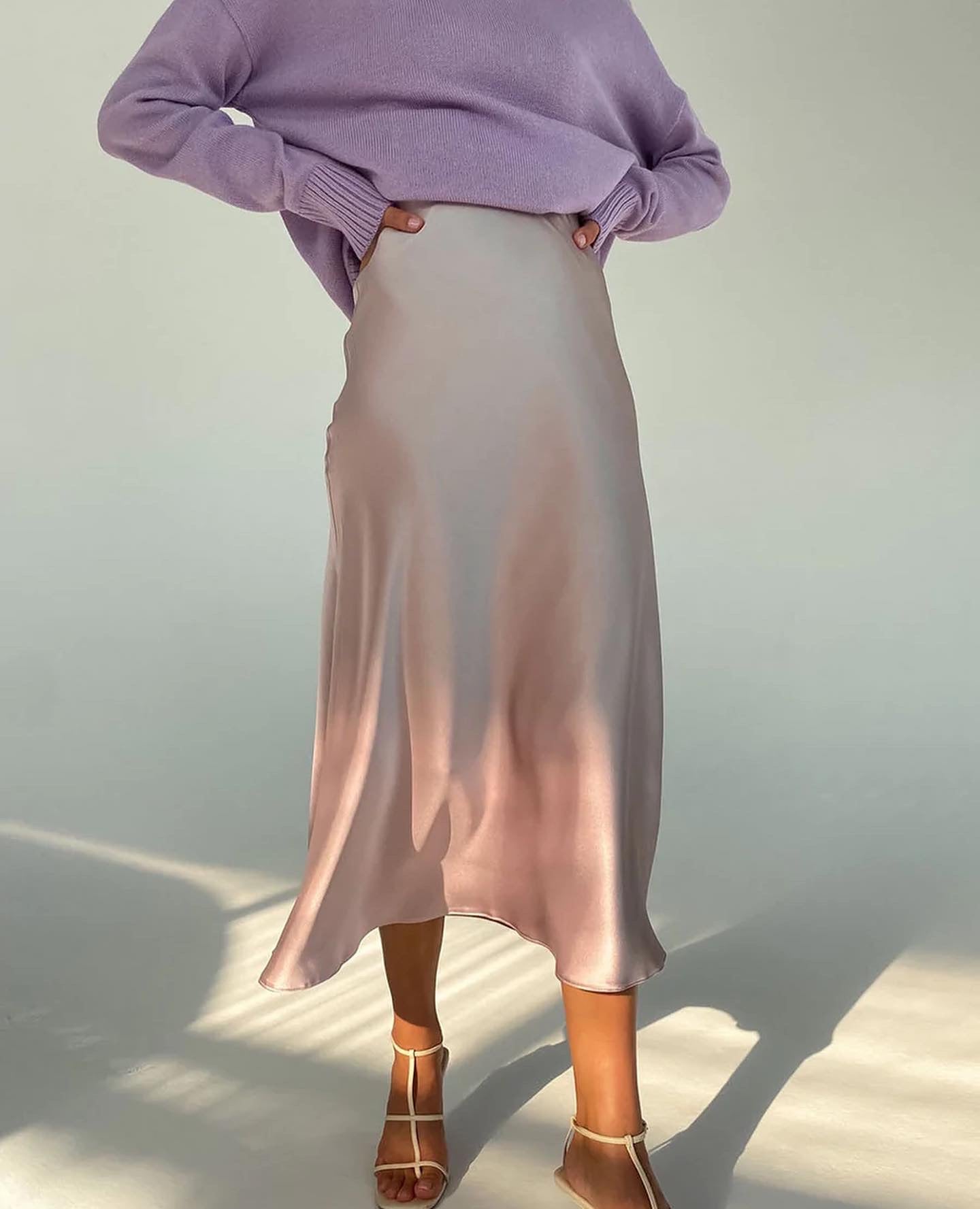 Satin Midi Skirt