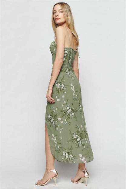 Slim Slit Cami Midi Dress
