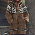 Vintage Western Horseshoe Pattern Knitted Hooded Cardigan elevenforest