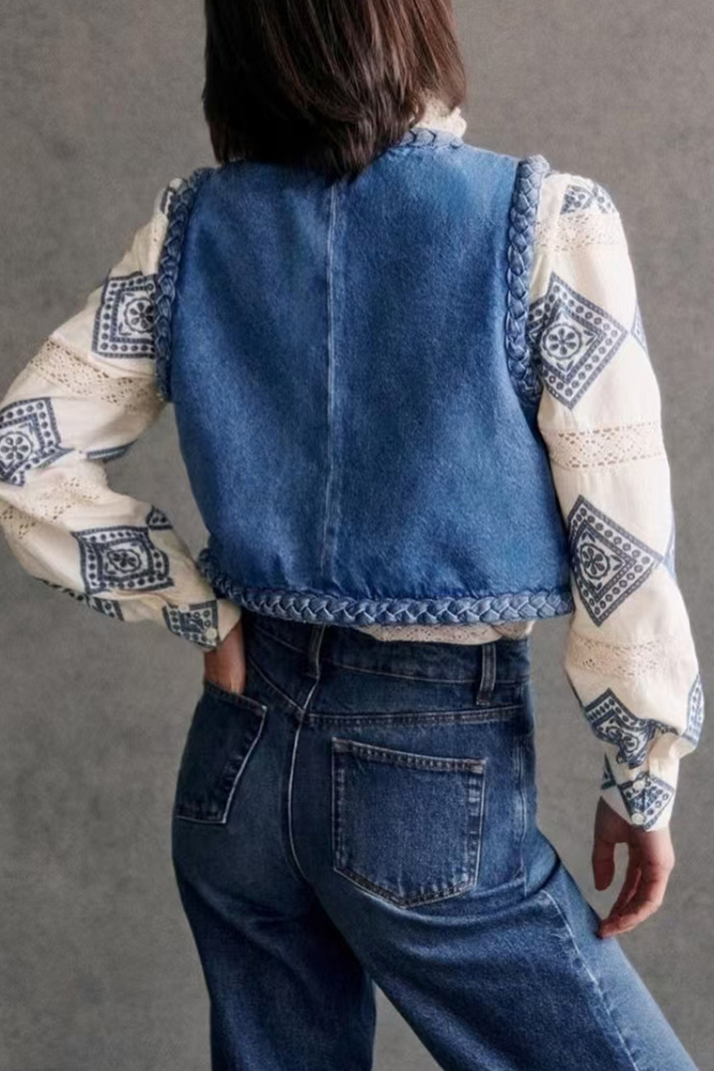 Color Weave O Neck Waistcoats