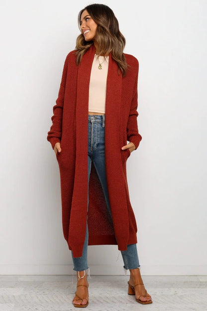 Autumn Winter Round Neck Clothing Knitted Cardigan Clothes Loose Color Sweater