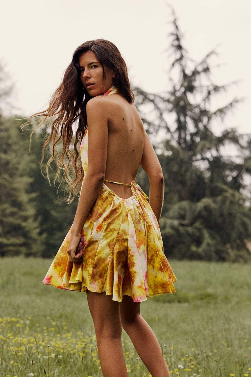 Cami Tapered Waist V-neck Mini Dress