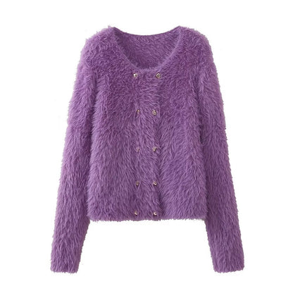 Gentle Mink Fur Sweater Coat: ’s Winter Knit Cardigan