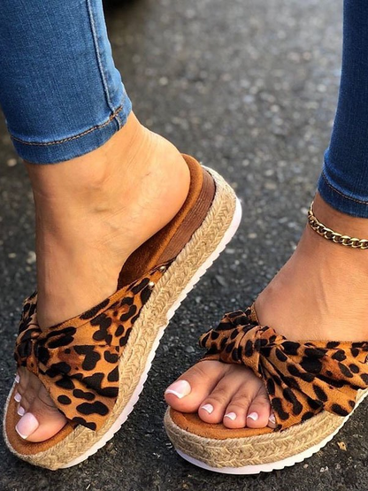 Summer Bowknot Comfy Slip on Sandals Ve14