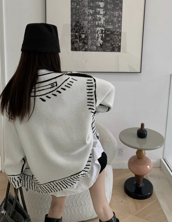 Andrea Graphic Cardigan