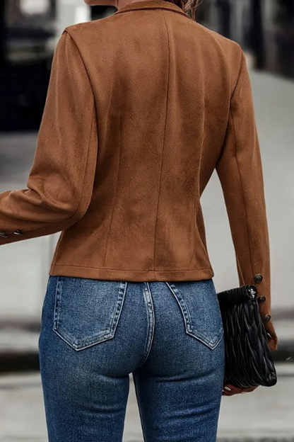 Street Color Buttons Patchwork Half a Turtleneck Outerwear