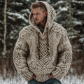 Men's Retro Celtic Knot Art Warm Hooded Sweater artswardrobe