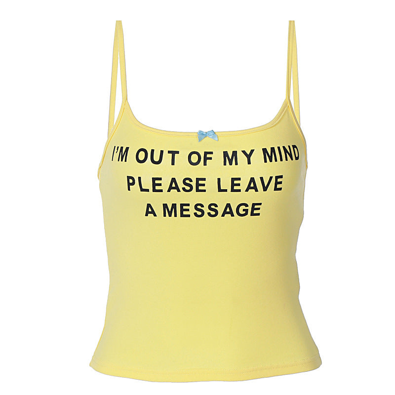 Letter Graphic Print Off Neck Camisole – Stylish and Versatile Outerwear