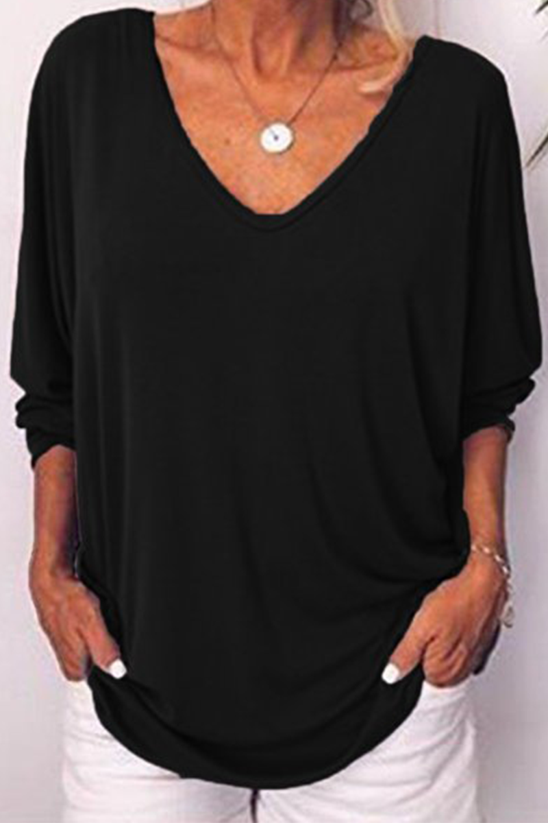 Buckle V Neck T-shirts(5 Colors)