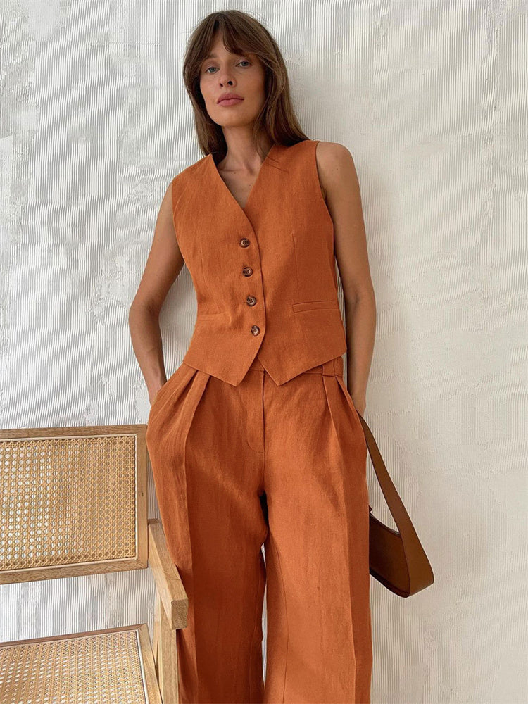 Tossy 2 Piece-set Wide Leg Trousers Patchwork High Waist Straight Legg Outfits Vestidos ’s Pants Sets