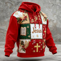 Comstylish Men's Vintage Christmas Faith Print Long Sleeve Casual Hoodie