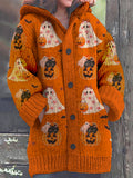 Halloween Black Cats Cardigan Sweater artswardrobe