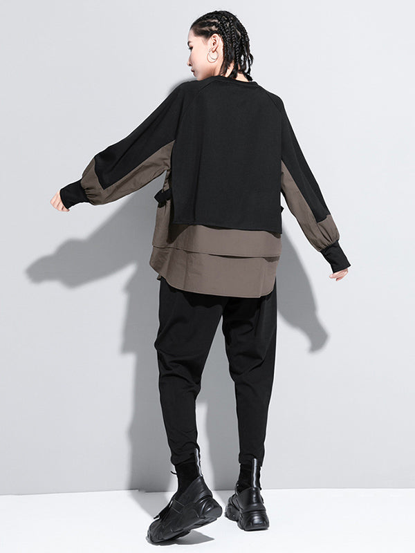 False Two Split-joint Long Sleeve T-shirt