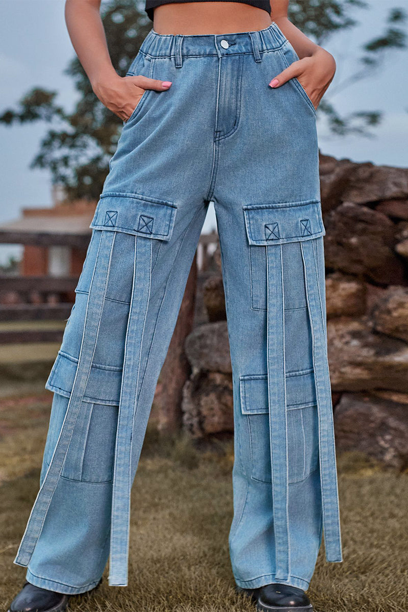 Street Pocket Loose Denim Jeans