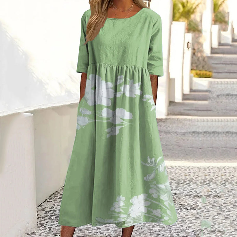Women's Retro Floral Print Dress artswardrobe