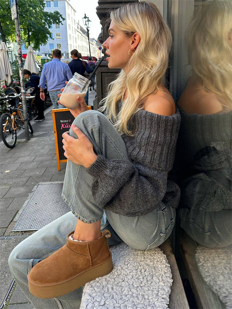 Tossy Off-shoulder Knit Sweater Pullover for Slim High Street Loose Patchwork Camisola Knitwear Top