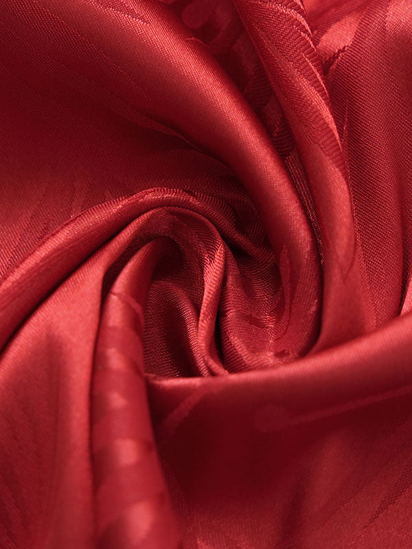 Loose Puff Sleeves Jacquard Split-joint Lapel Blouses
