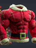 Comstylish Christmas Men's Simulated Muscle Lines Design Flannel Sweatshirt