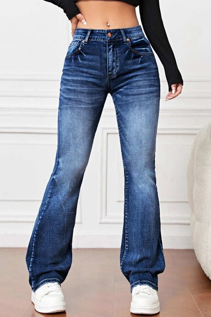 Pocket High Waist Denim Jeans(3 Colors)