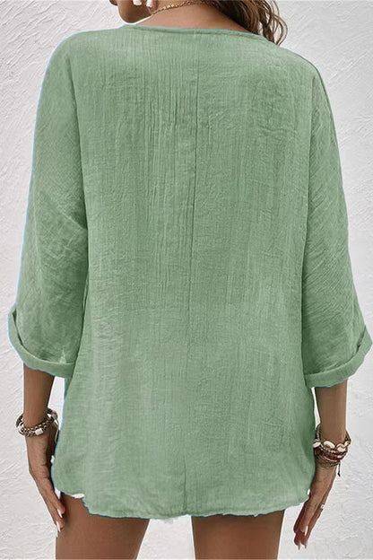 Simplicity Buttons V Neck Tops