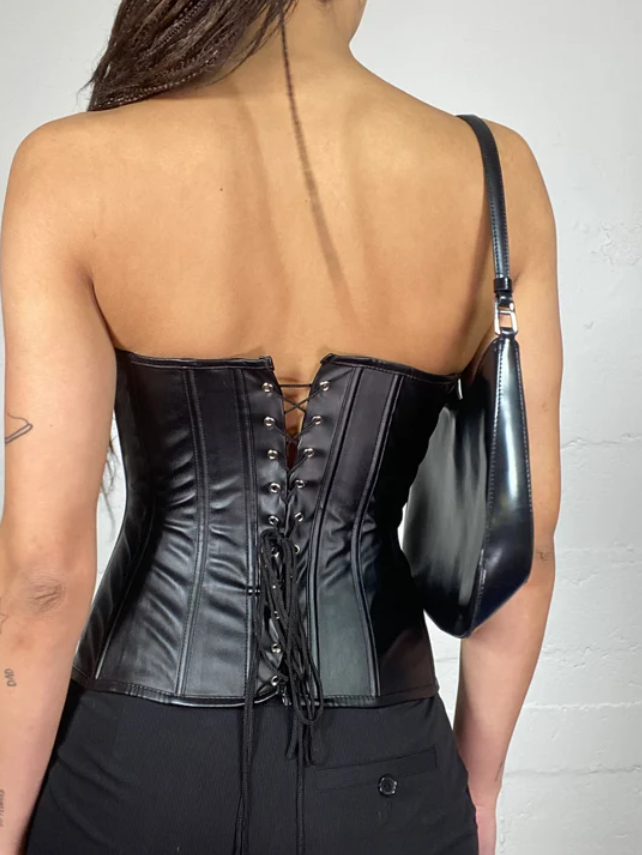 Zipper Strapless Tank Corset Top