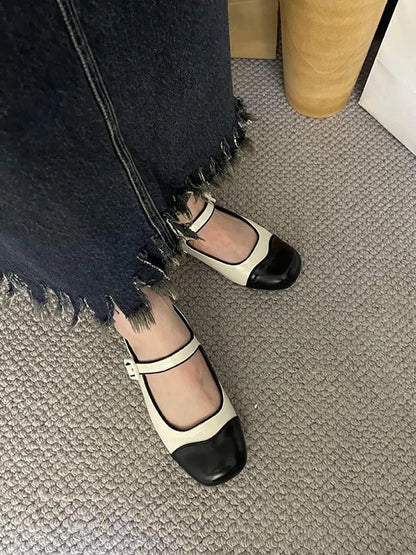 Round Cut Round-toe Split-joint Mary Janes