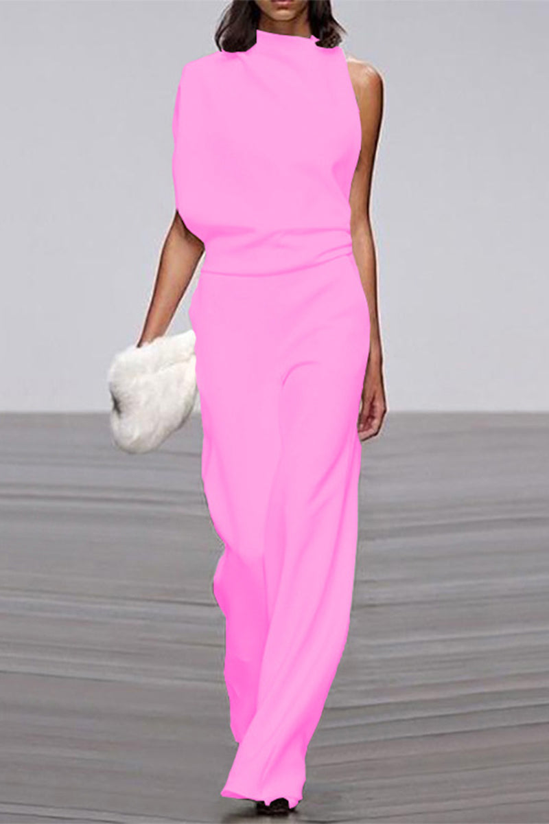 Patchwork Half a Turtleneck Boot Cut Jumpsuits(12 Colors)