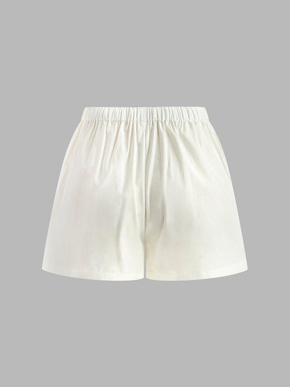 Drawstring Split Shorts Set