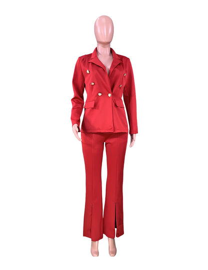 Clothing Spring Autumn Long Sleeve Suit Business Work Pant Two-piece Set