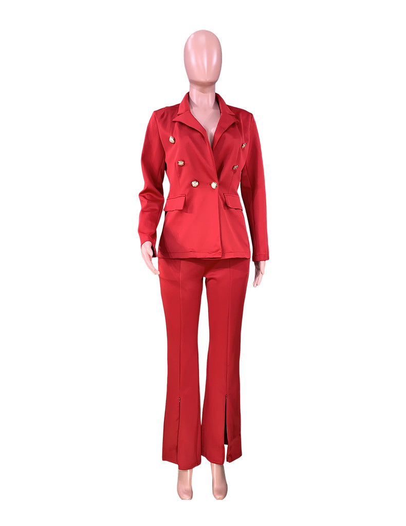 Clothing Spring Autumn Long Sleeve Suit Business Work Pant Two-piece Set
