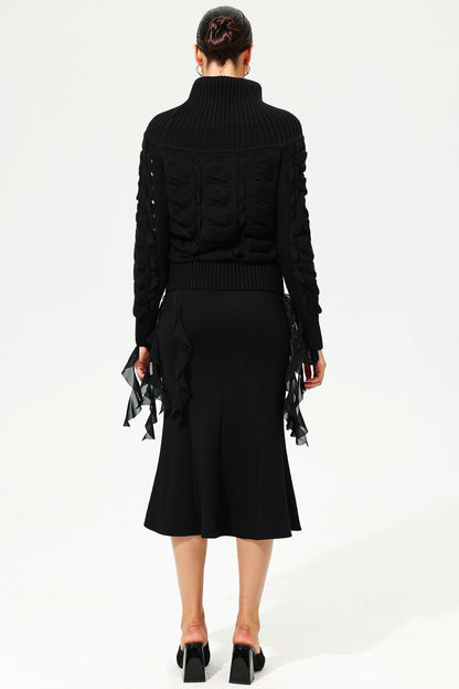 Long Sleeve Knit Sweater Black