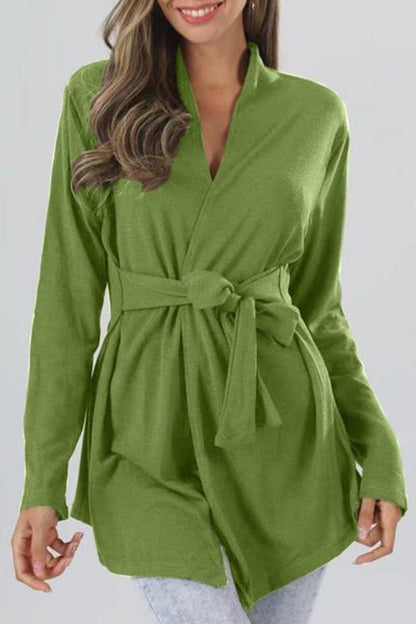 Street Simplicity Bandage V Neck Tops(5 Colors)