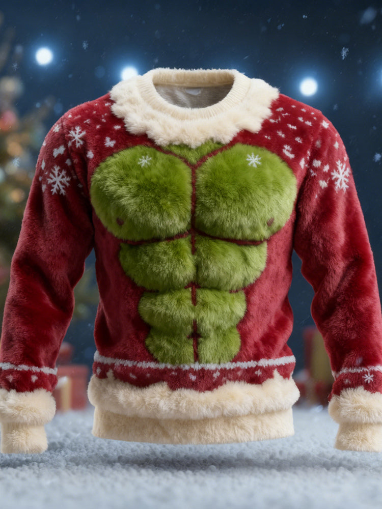 Comstylish Men's Vintage Christmas Inspired Cozy Plush Sweatshirt